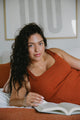 Sample Sale Frankie Dress in Rust Rib Extended