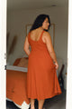 Sample Sale Frankie Dress in Rust Rib Extended