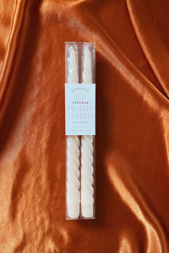 Paddywax Twisted Taper Candle in Blush - Whimsy & Row
